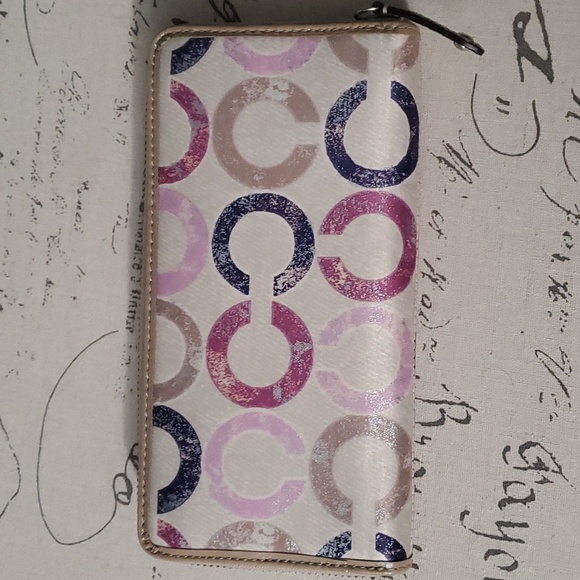 Coach Rare Iridescent Signature C's Accordion Wallet  (A-1) - Picture 3 of 7